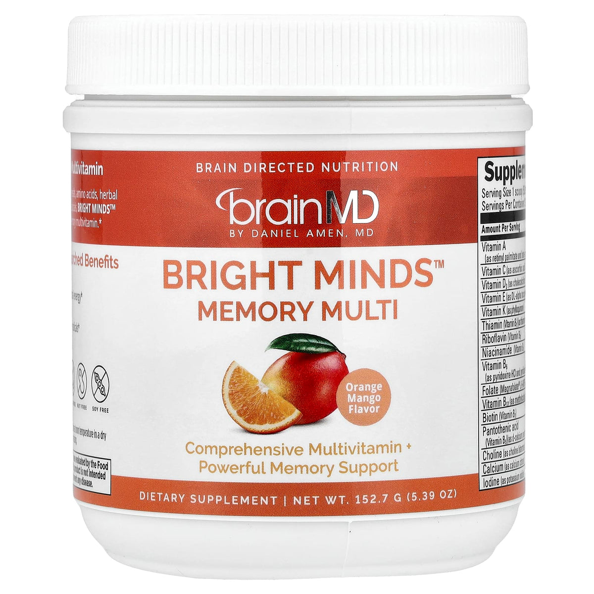 BrainMD Bright Minds Memory Multi Orange Mango 152.7 g