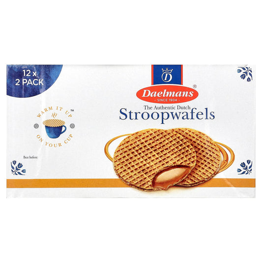 Daelmans Caramel Stroopwafels, 12 Packs of 2 (78 g Each)
