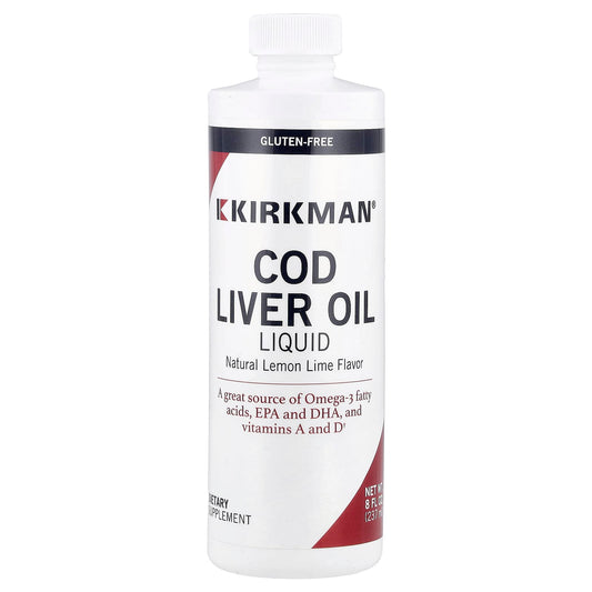 Kirkman Labs Cod Liver Oil Liquid, Natural Lemon Lime, 237 ml