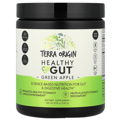 Terra Origin Healthy Gut Powder, Green Apple, 246 g (8.68 oz)