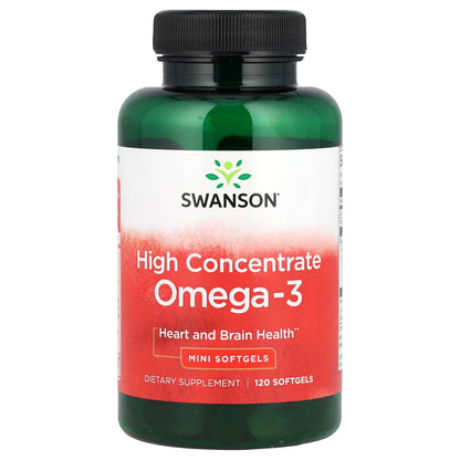 Swanson Vitamins Omega-3 High Concentrate, 120 Mini Softgels