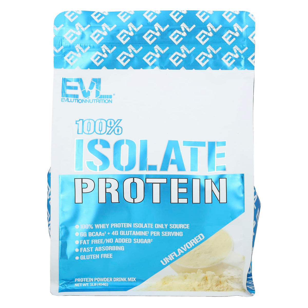 EVLution Nutrition 100% Isolate Protein, Unflavoured, 454 g (1 lb)