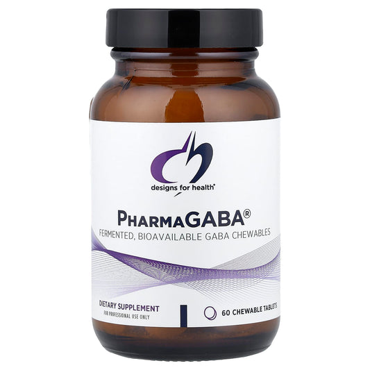 Designs For Health PharmaGABA, 60 Chewable Tablets (100 mg Each)