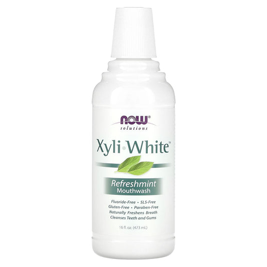 NOW Foods XyliWhite Mouthwash, Fluoride-Free, Refreshmint, 473 ml (16 fl oz)