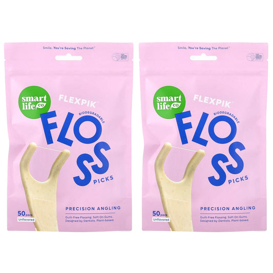 SmartLifeCo FlexPik Floss Picks, Unflavoured, 100 Pack