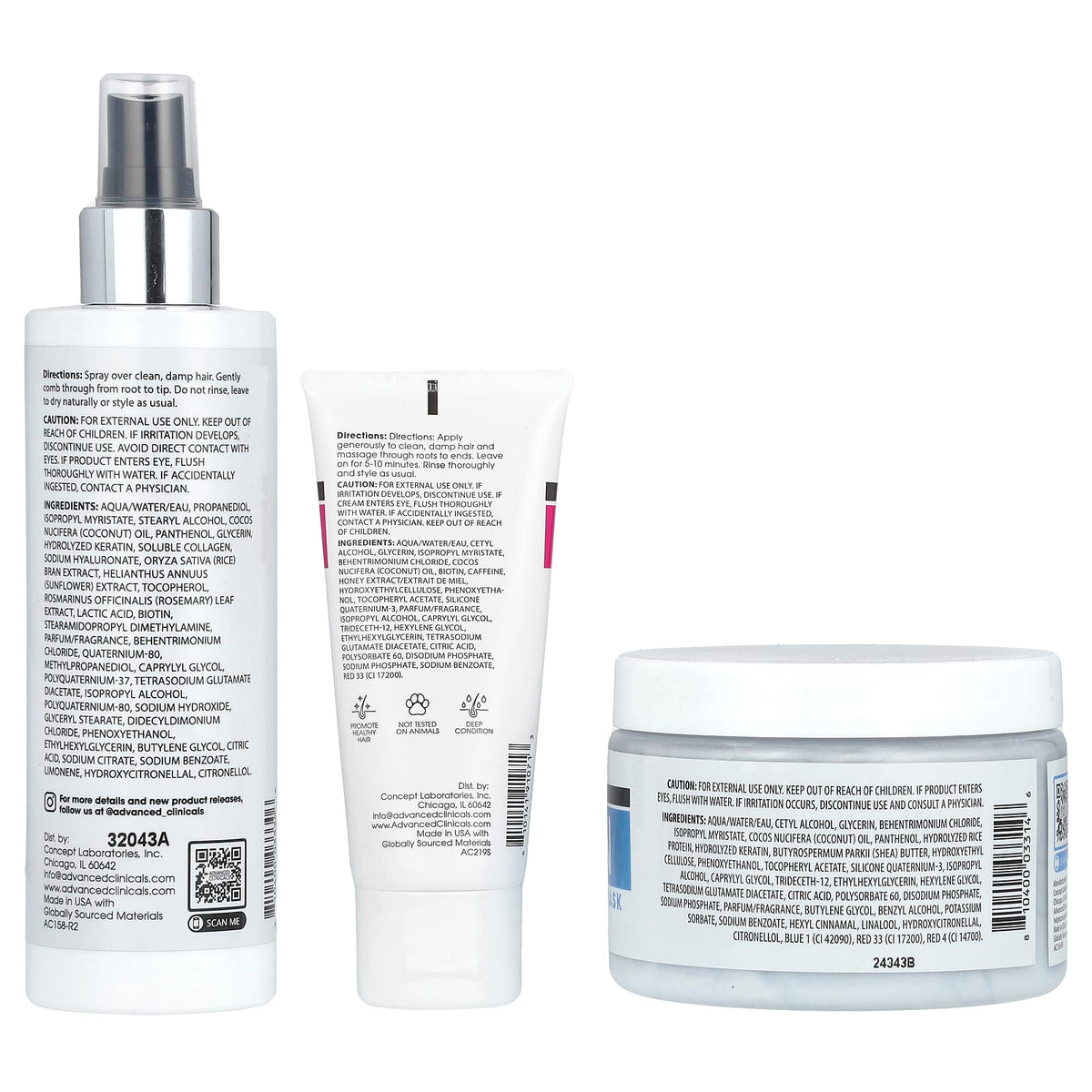 Advanced Clinicals Hair Rescue Kit, 4 Items — alternate product view