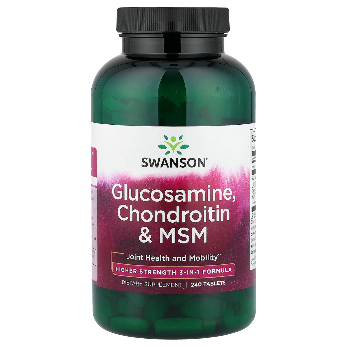 Swanson Vitamins Glucosamine, Chondroitin & MSM, 240 Tablets