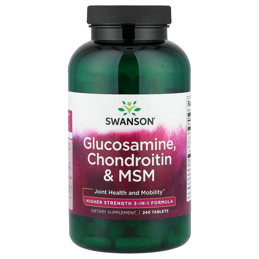 Swanson Vitamins Glucosamine, Chondroitin & MSM, 240 Tablets
