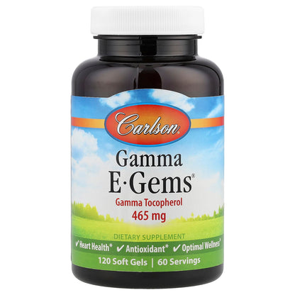 Carlson Gamma E-Gems 465 mg, 120 Soft Gels