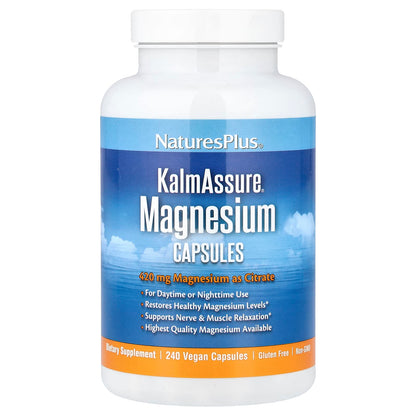 NaturesPlus KalmAssure Magnesium, 240 Vegan Capsules (105 mg per Capsule)