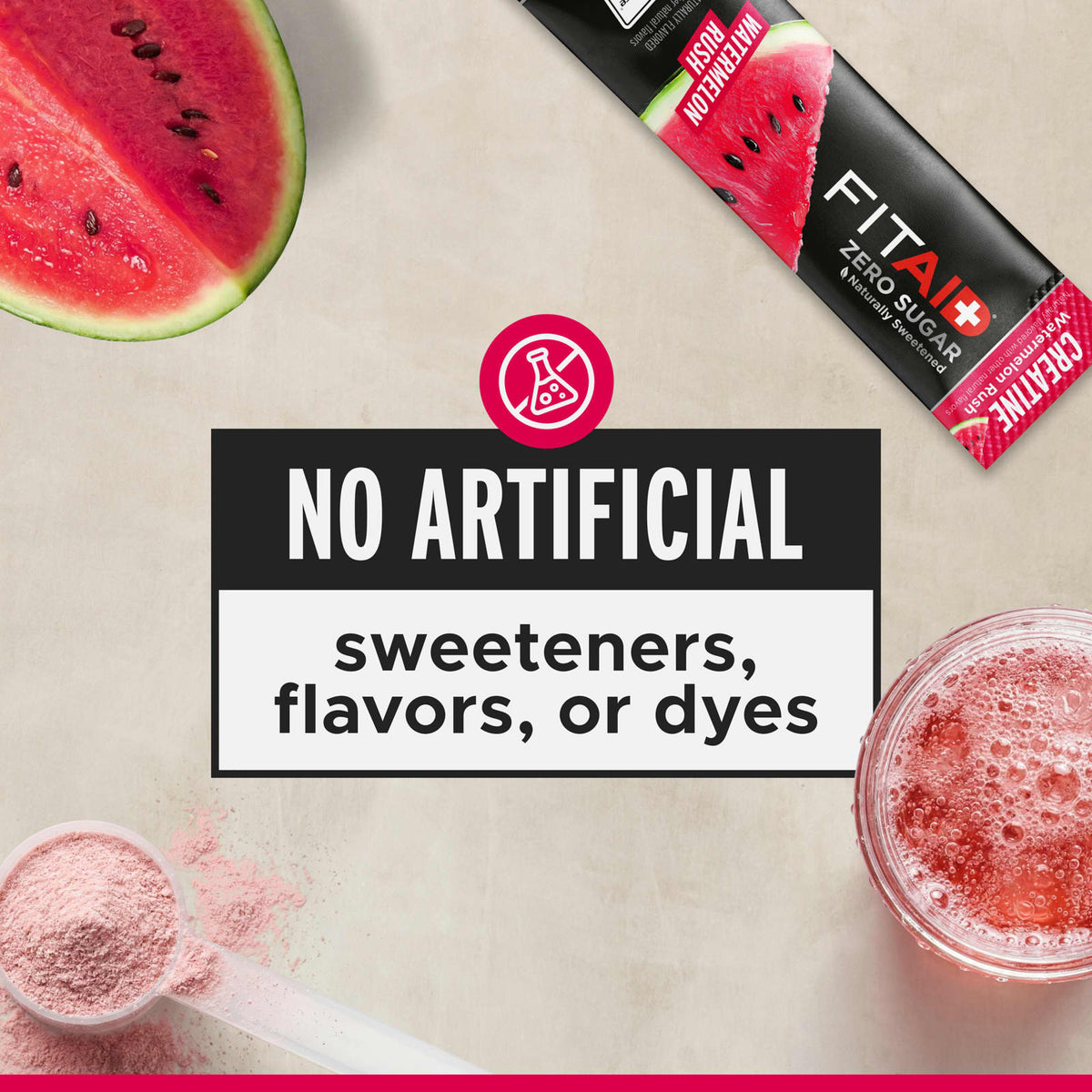 FITAID Essentials Creatine Monohydrate, Watermelon Rush, 14 Sticks - view 6