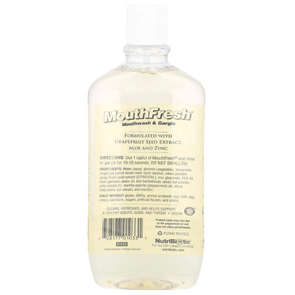 NutriBiotic Mouth Fresh Mouthwash & Gargle, Peppermint, 473 ml (16 fl oz) - view 2