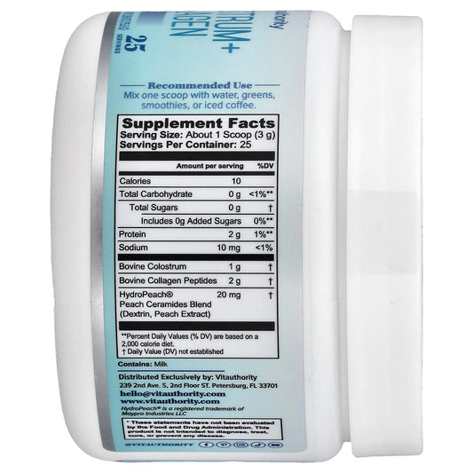 Vitauthority Colostrum + Collagen, Unflavoured, 2.66 oz (75.5 g) - view 2