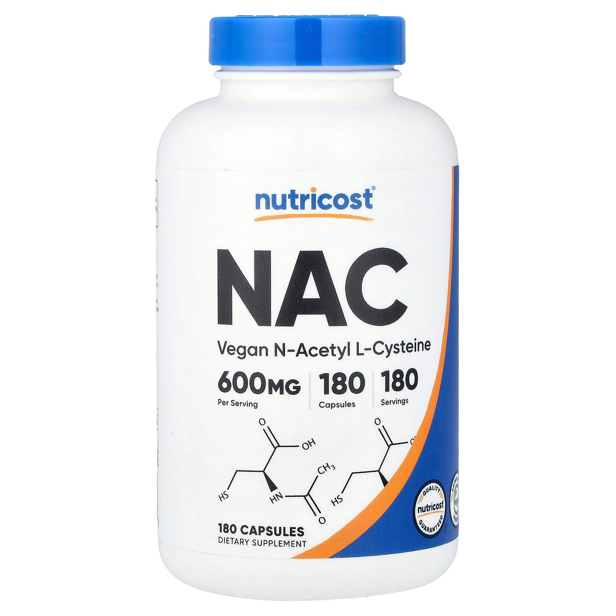 Nutricost NAC, 600 mg, 180 Capsules — product view