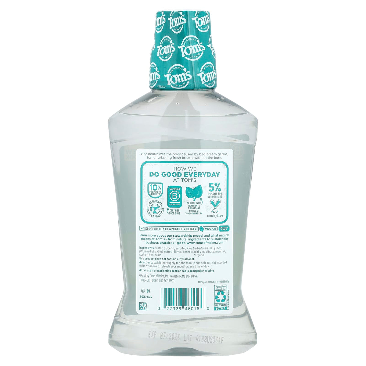 Tom's of Maine Wicked Fresh! Alcohol-Free Mouthwash, Cool Mountain Mint, 473 ml (16 fl oz) — alternate product view