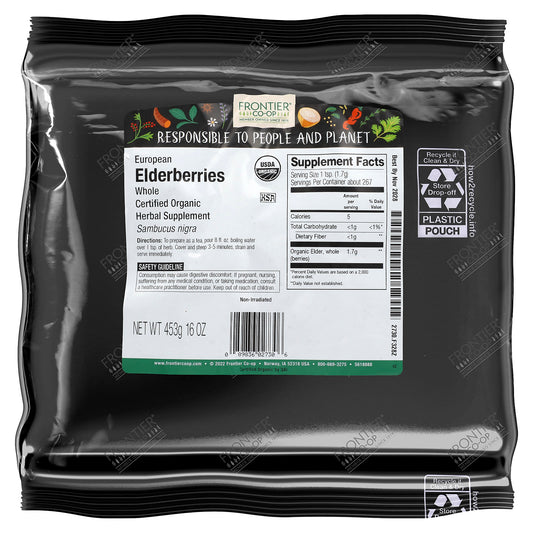 Frontier Co-op Organic Whole European Elderberries, 453 g (16 oz) - view 2