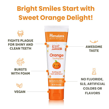 Himalaya Kids Orange Toothpaste, Fluoride-Free, 113 g - view 6