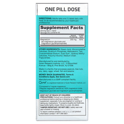 Qunol Ultra Magnesium Glycinate Complex 250 mg, 60 Tablets - view 2