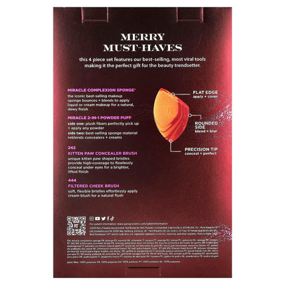 Real Techniques Merry Must-Haves Brush and Sponge Set 4 Piece Set - view 3