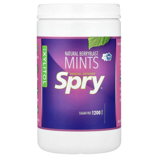 Xlear Spry Dental Defense Mints with Xylitol Natural Berryblast 1,200 Pieces