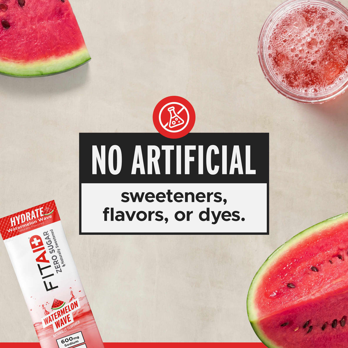 FITAID Hydrate Electrolyte Mix, Watermelon Wave, 30 Sticks - view 6