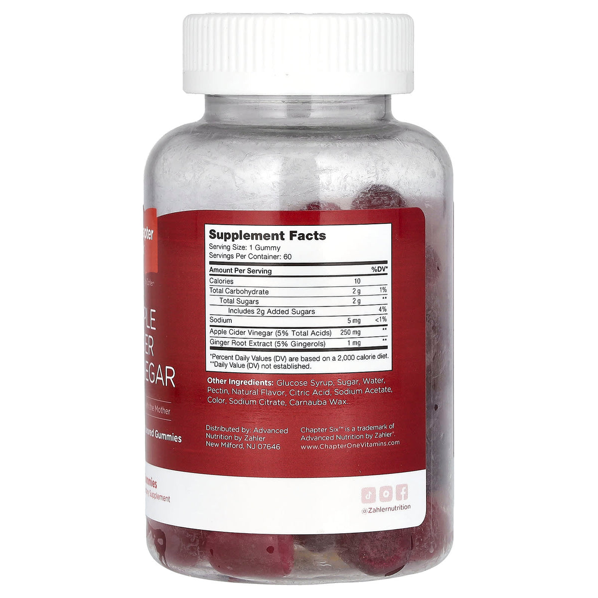 Zahler Chapter Six Apple Cider Vinegar Gummies, Apple, 60 Gummies - view 2