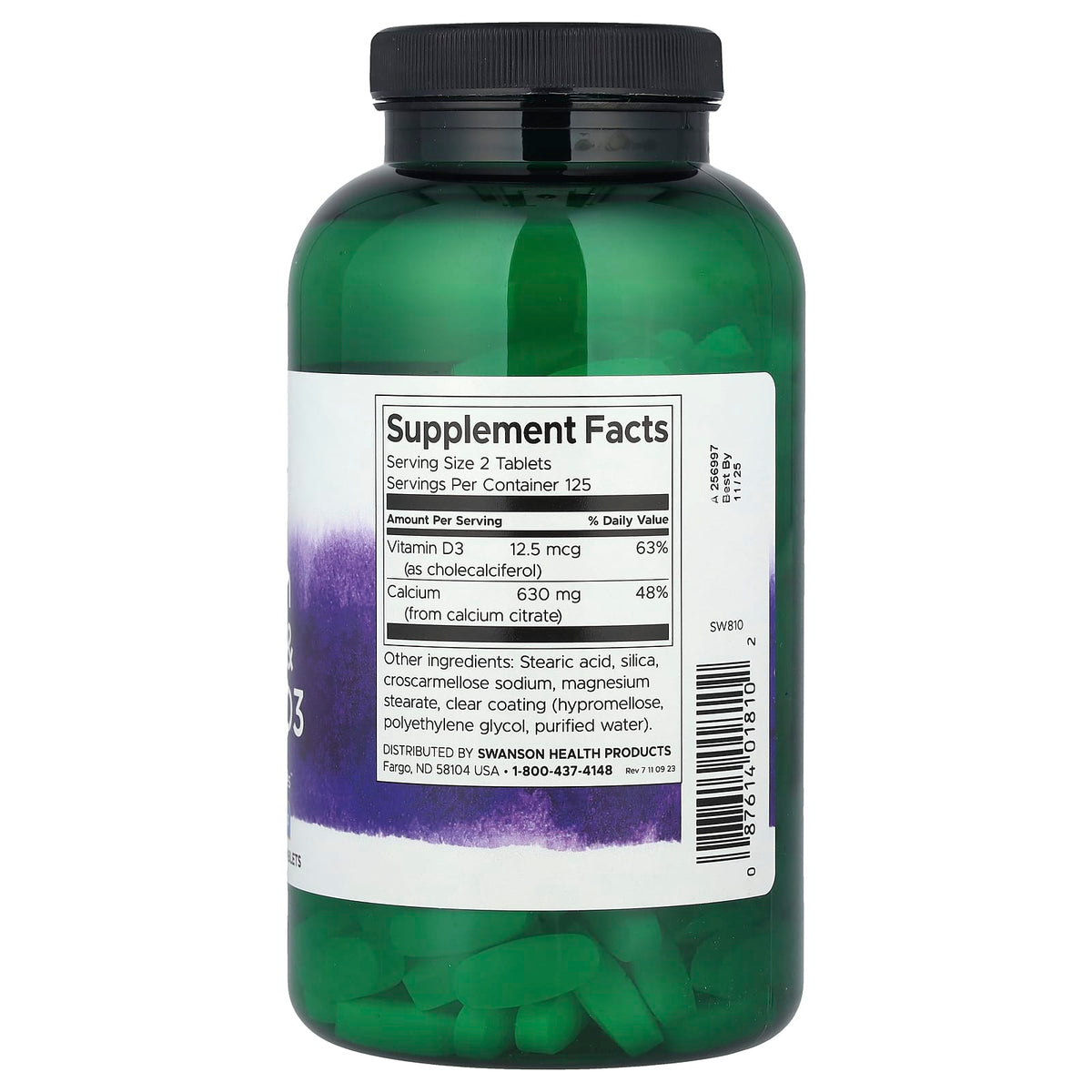 Swanson Vitamins Calcium Citrate & Vitamin D3, 250 Tablets - view 2