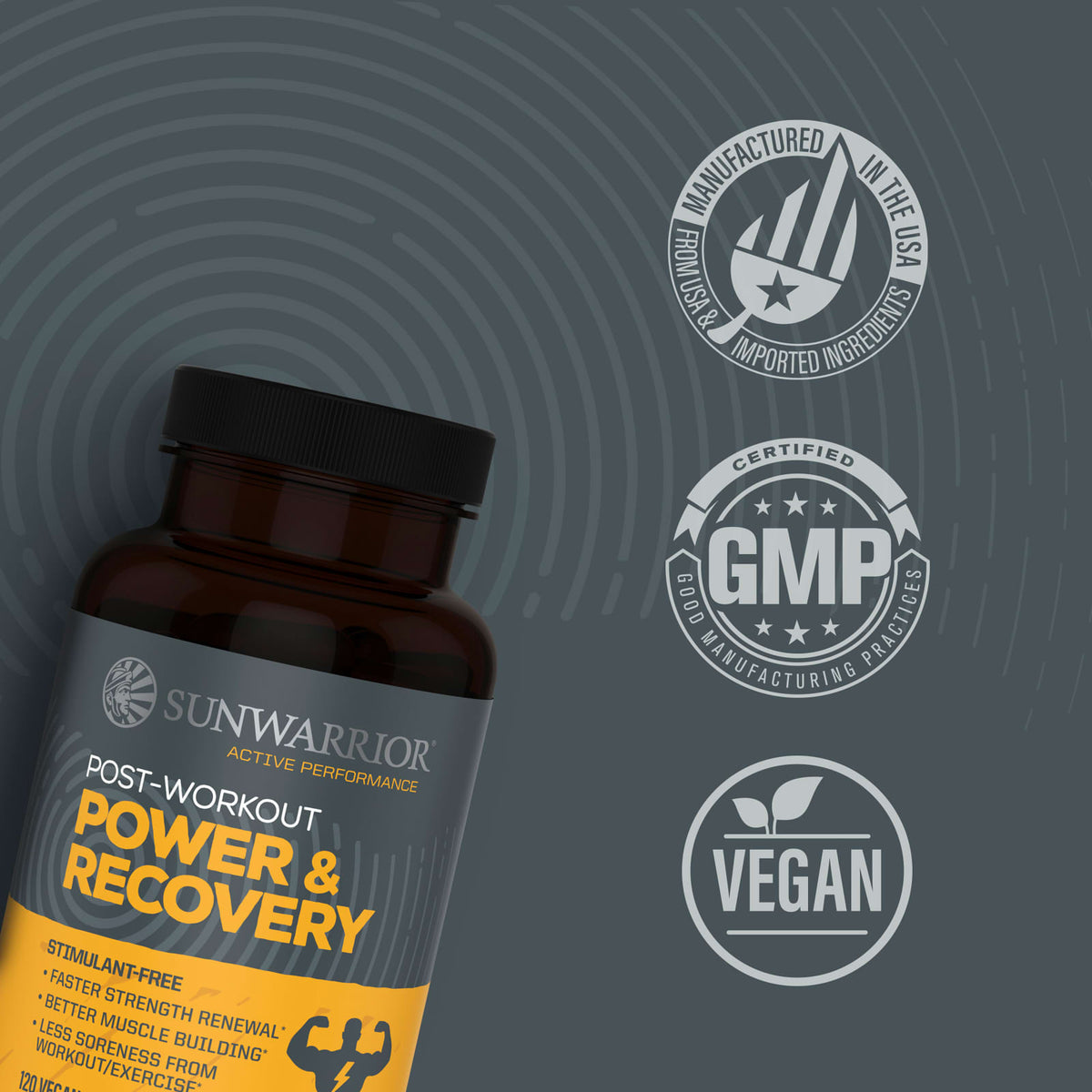 Sunwarrior Post-Workout Power & Recovery, 120 Vegan Capsules - view 4
