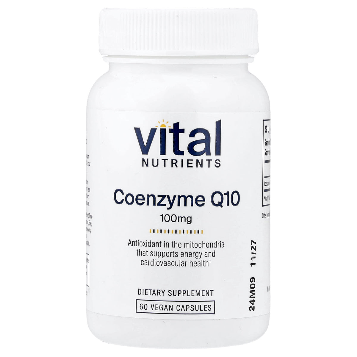 Vital Nutrients Coenzyme Q10 100 mg 60 Vegan Capsules — product view