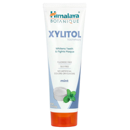 Himalaya Xylitol Toothpaste, Mint, Fluoride-Free, 113 g