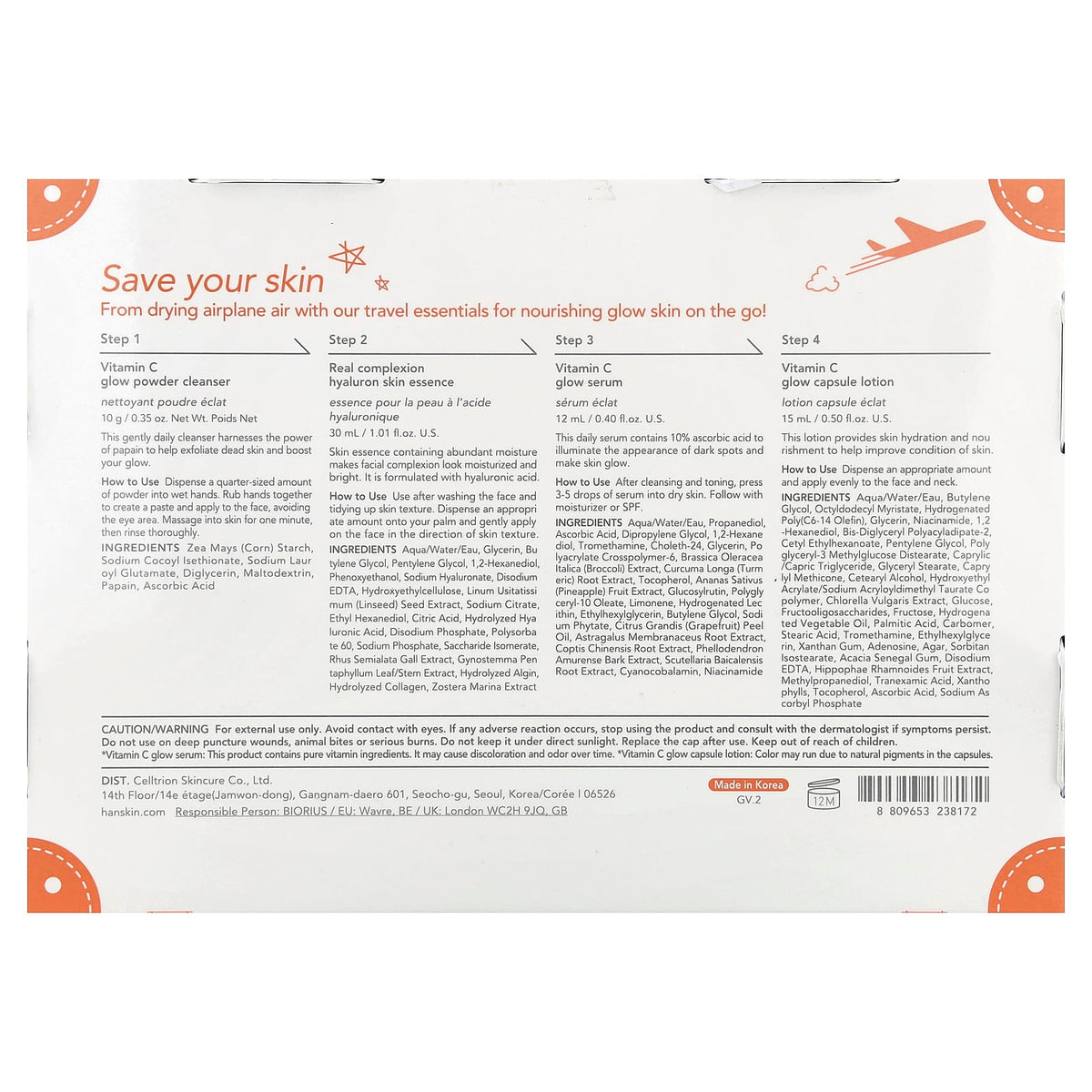 Hanskin Glow Skin On the Go Skincare Set, 4 Piece Set - view 3