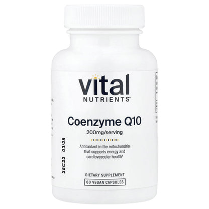 Vital Nutrients Coenzyme Q10 200 mg 60 Vegan Capsules