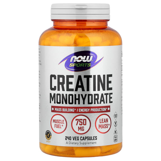 NOW Foods Sports Creatine Monohydrate 750 mg, 240 Veg Capsules