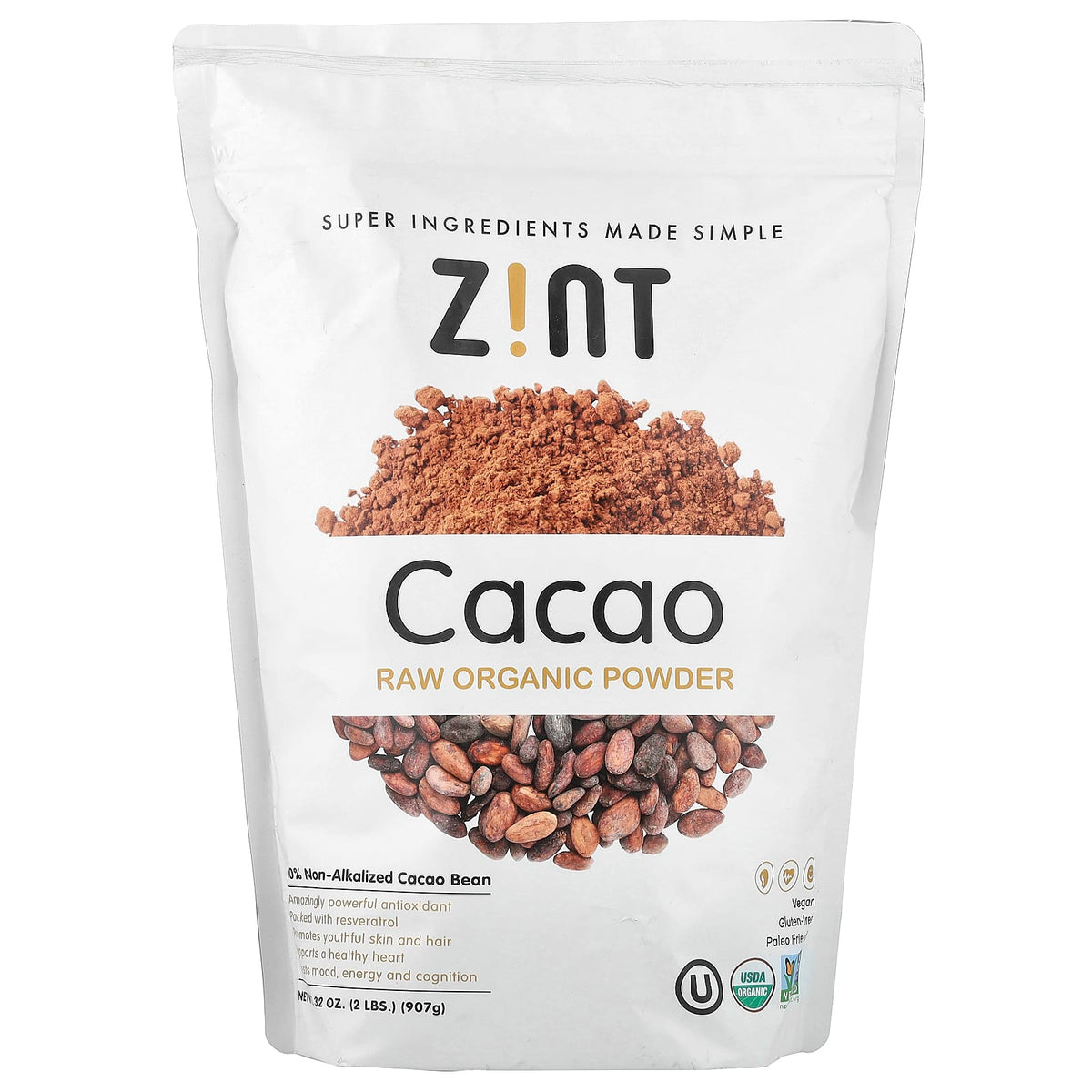 Zint Raw Organic Cacao Powder, 907 g (32 oz)
