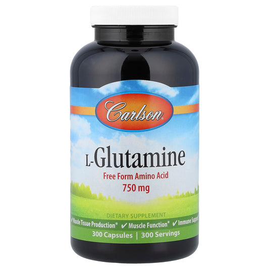 Carlson L-Glutamine, 750 mg, 300 Capsules