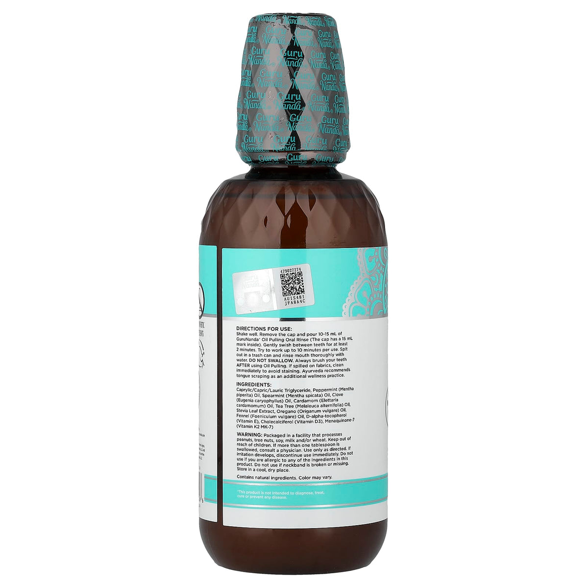 GuruNanda Natural Oil Pulling Oral Rinse, Farmed Mint, 473 ml (16 fl oz) - view 2