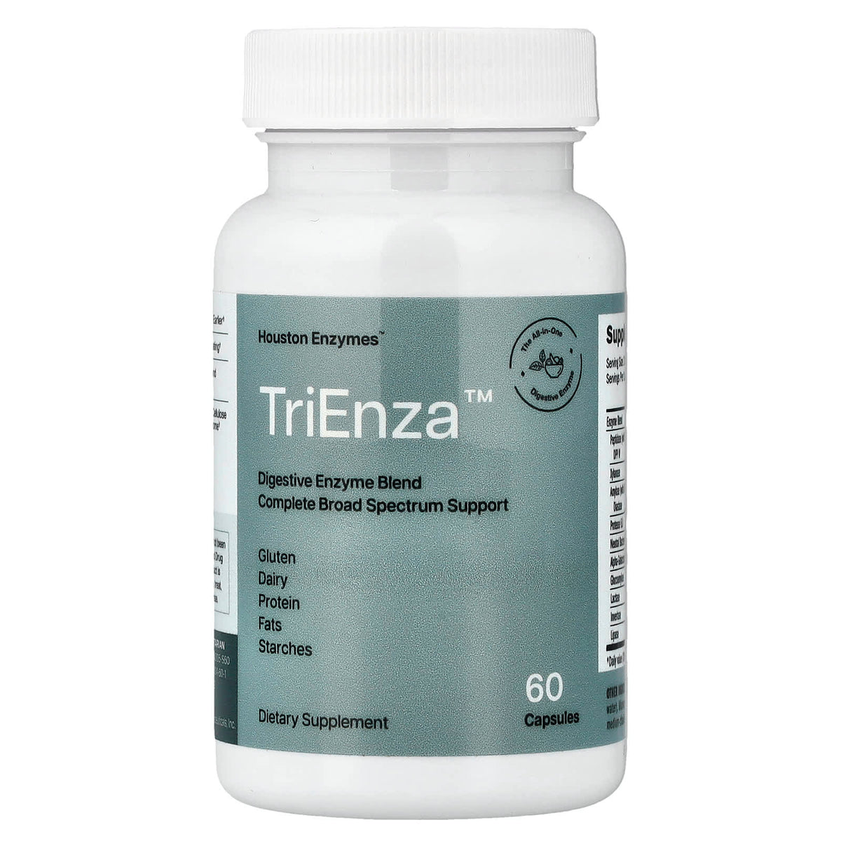 Houston Enzymes TriEnza Digestive Enzyme Blend, 60 Capsules