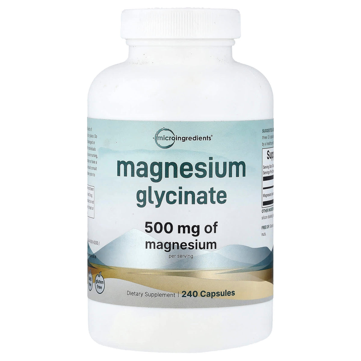 Micro Ingredients Magnesium Glycinate, 166 mg per Capsule, 240 Capsules — product view