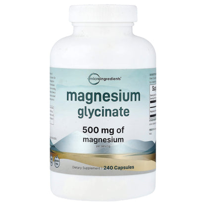 Micro Ingredients Magnesium Glycinate, 166 mg per Capsule, 240 Capsules