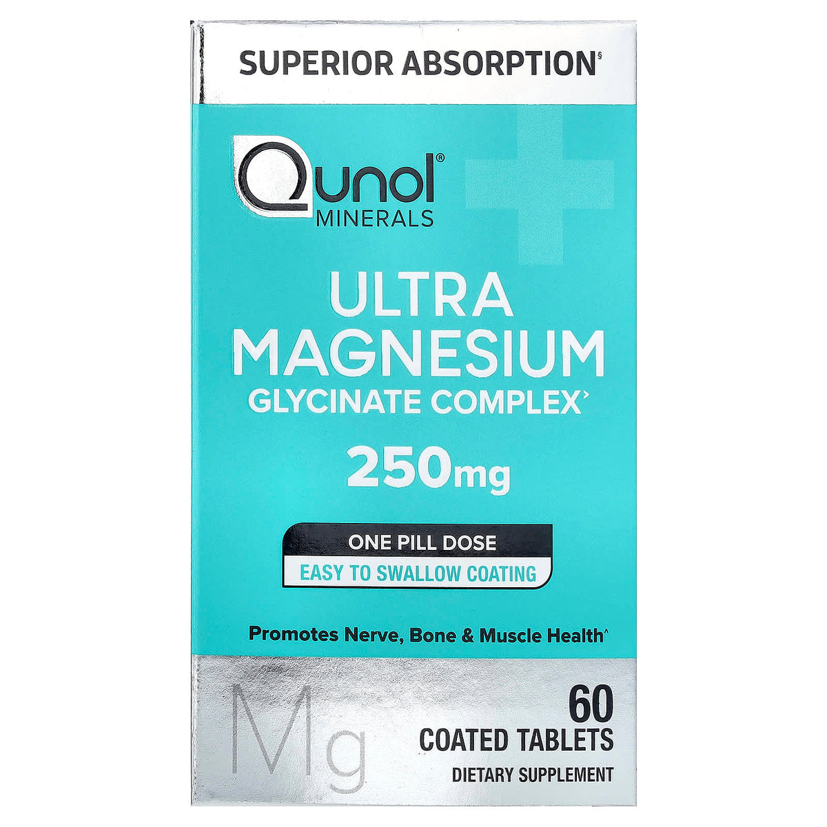 Qunol Ultra Magnesium Glycinate Complex 250 mg, 60 Tablets