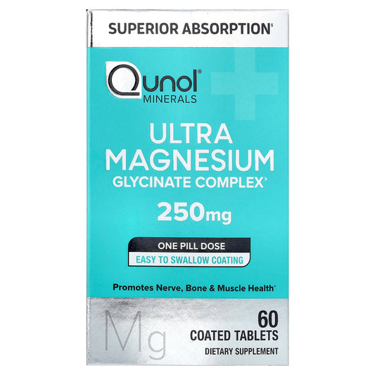Qunol Ultra Magnesium Glycinate Complex 250 mg, 60 Tablets