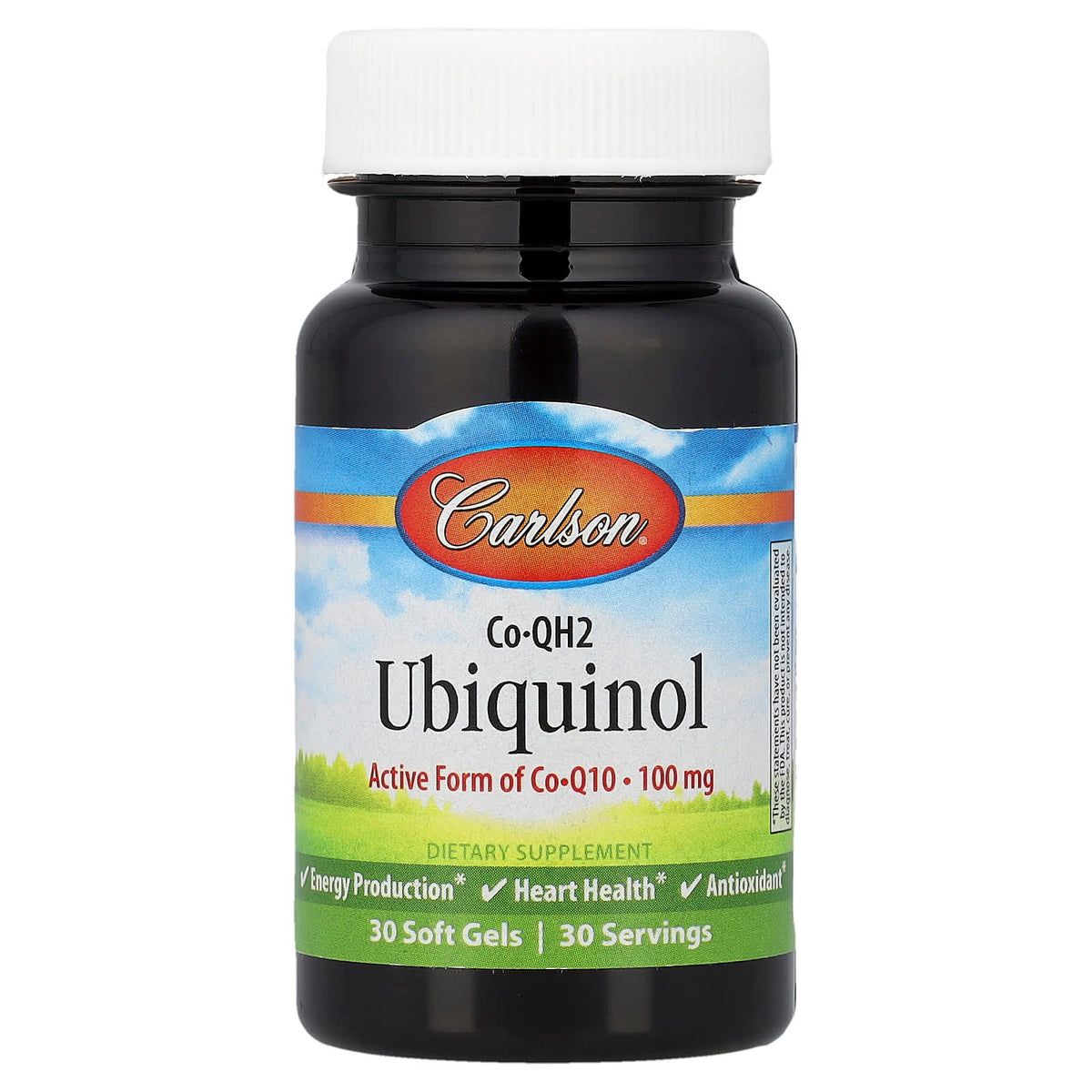 Carlson CoQH2 Ubiquinol 100 mg, 30 Soft Gels — product view