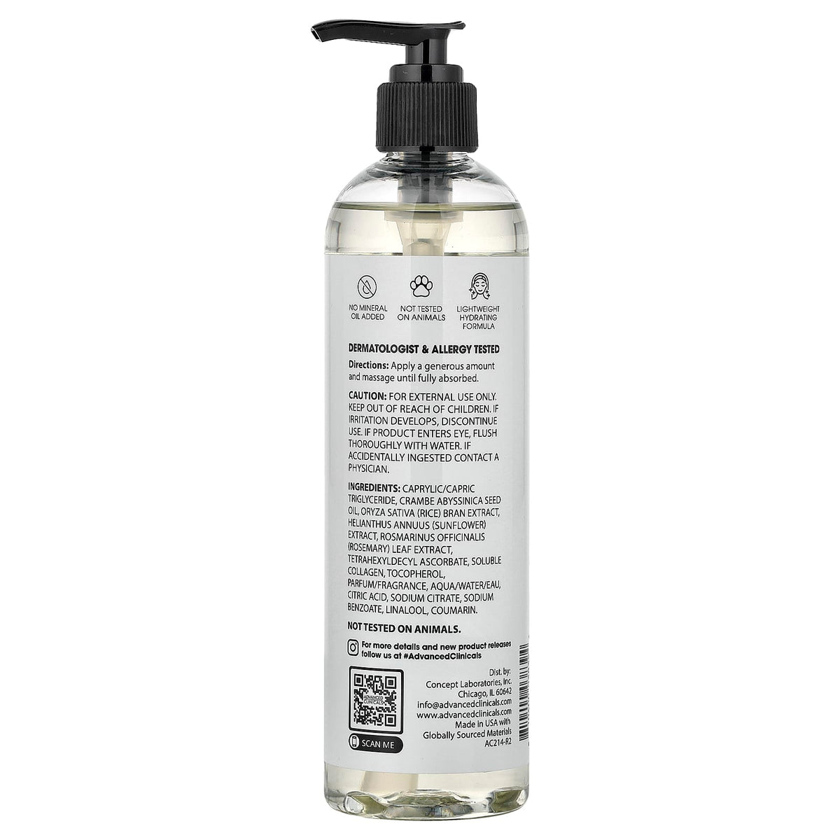 Advanced Clinicals Collagen Lifting Body Oil 355 ml (12 fl oz) - view 2