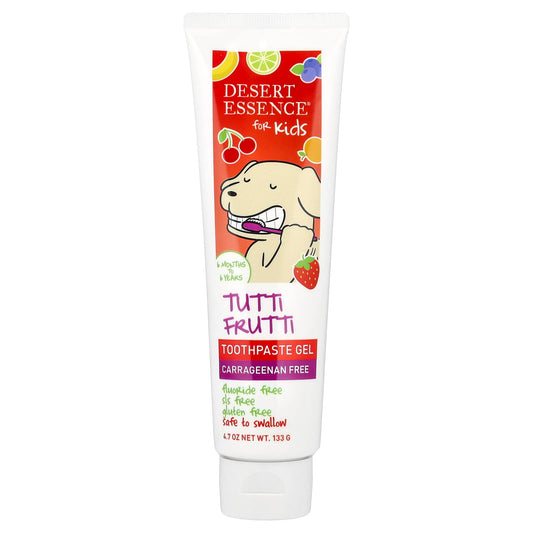 Desert Essence Kids Toothpaste Gel, 6 Months to 6 Years, Tutti Frutti, 133 g