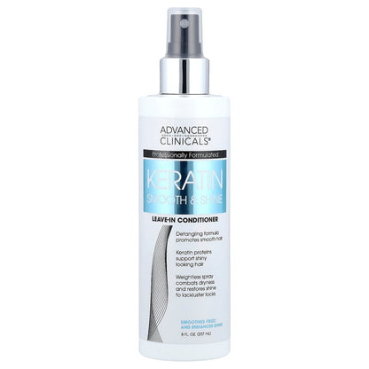 Advanced Clinicals Keratin Smooth & Shine Leave-In Conditioner 237 ml (8 fl oz)