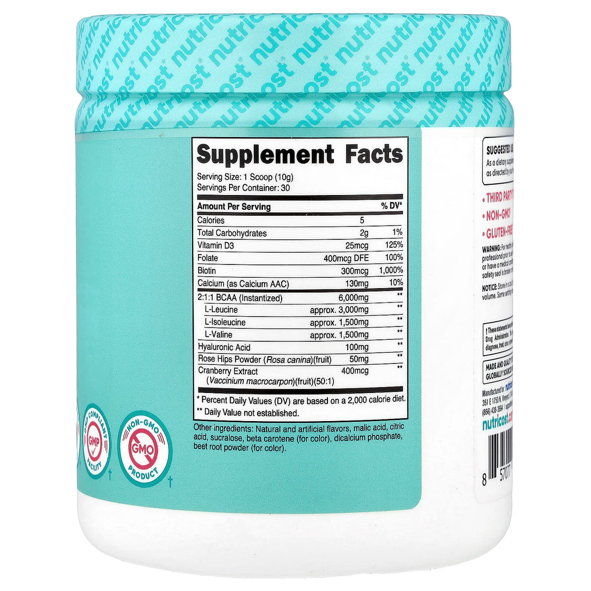 Nutricost Women BCAA with Vitamin D3, Folate, Biotin & Calcium, 300 g - view 2