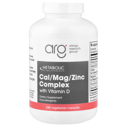 Metabolic Maintenance Cal/Mag/Zinc Complex with Vitamin D 240 Capsules
