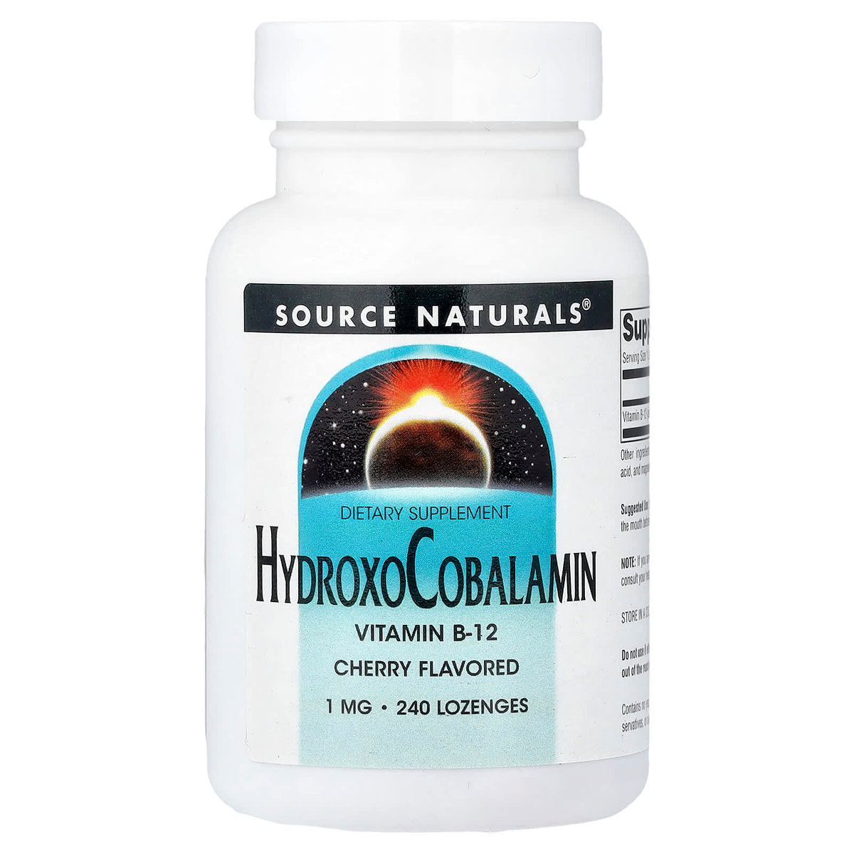 Source Naturals HydroxoCobalamin B-12, Cherry, 1 mg, 240 Lozenges