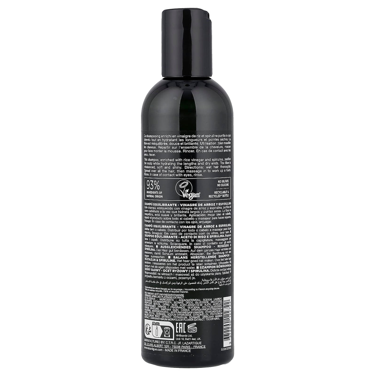 Lazartigue Rebalance Shampoo, Rice Vinegar & Spirulina, 250 ml (8.5 fl oz) - view 2