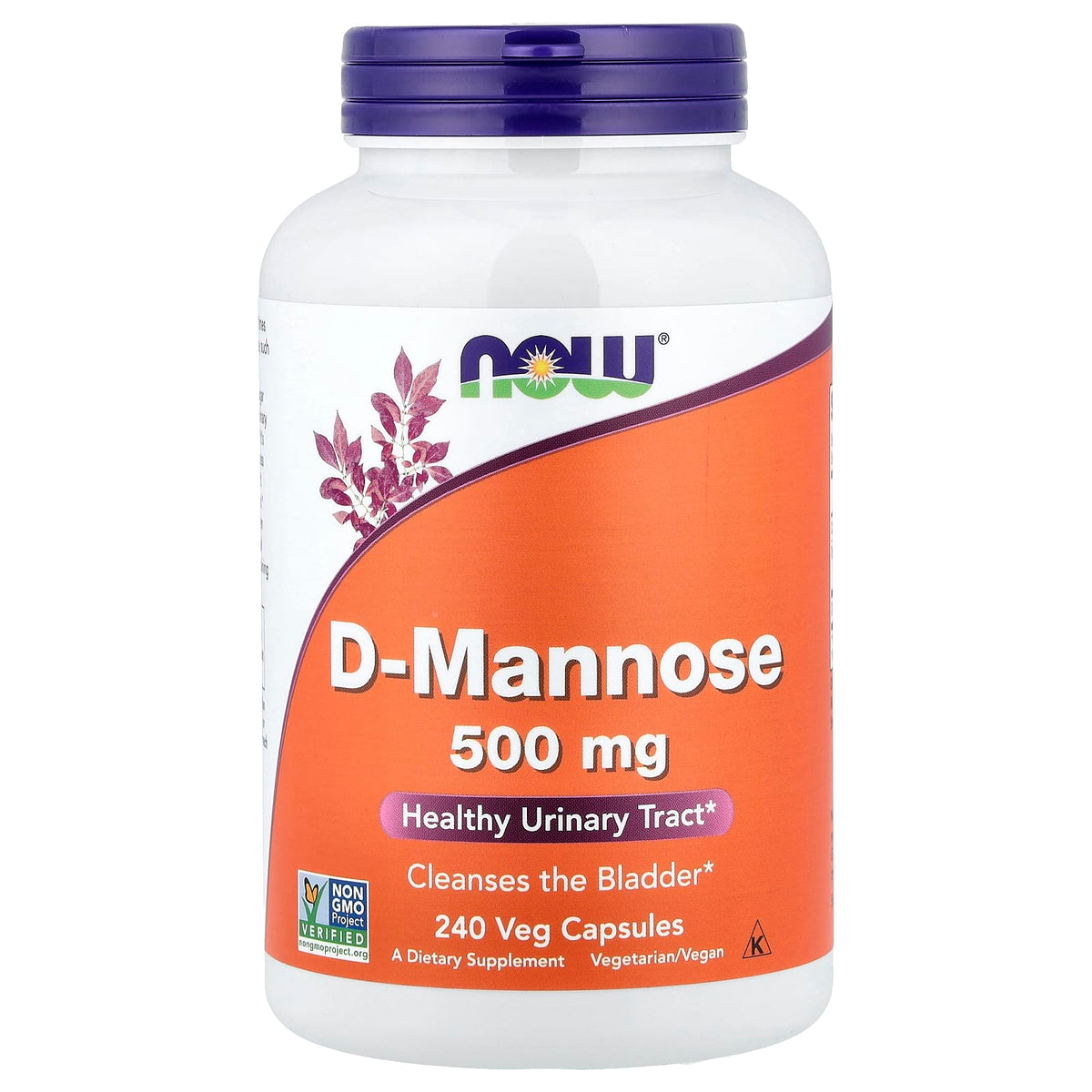 NOW Foods D-Mannose, 500 mg, 240 Veg Capsules